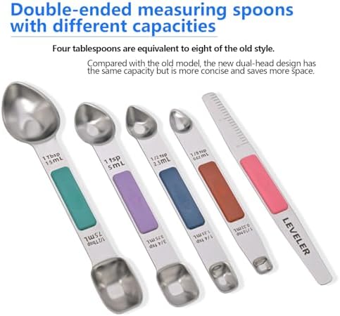 Stainless Steel Magnetic Measuring Spoons Set, Heavy Duty Metal