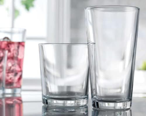 Glaver's Drinking Glasses Set of 12. Glassware set, 6 Highball Glass