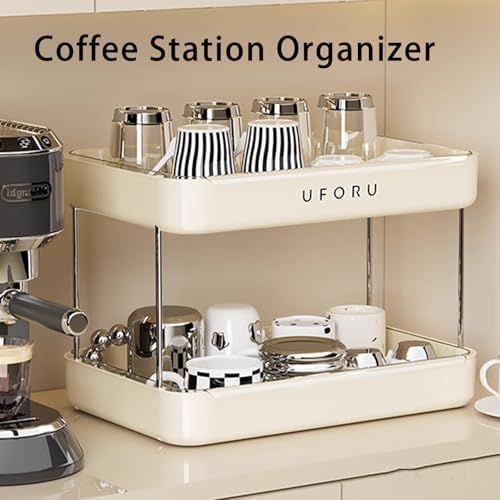 UFORU Countertop Coffee Station Organizer,Cup Rack,Mug & Wine Glass