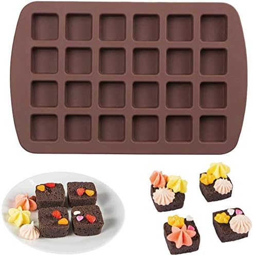 Webake Mini Brownie Pan Square Silicone Baking Mold for Keto Fat Bomb