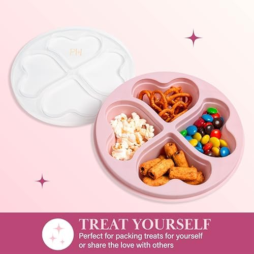Paris Hilton Stackable Bento Snack Container Set, 4-Compartment Meal