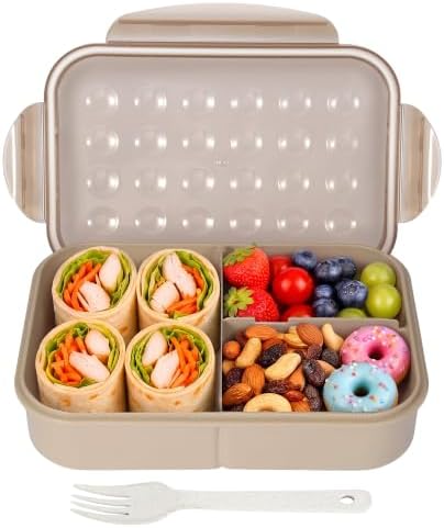 Itopor Bento Lunch Box for Kids & Adults, 1350ml, 3 Compartments