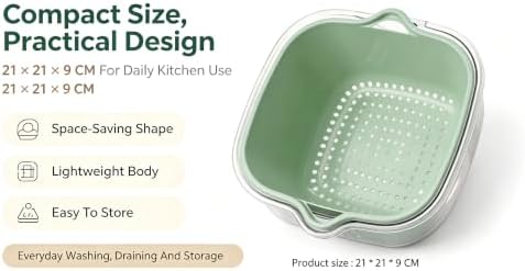 2-Pack Collapsible Colanders with Self-Draining Base, Over Sink-edge
