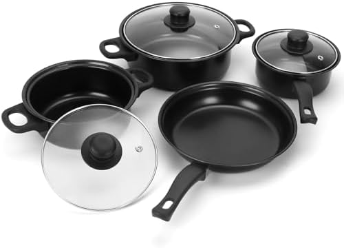 Non-Stick Cookware Set, Portable Lightweight Cast Iron Pots and Pans