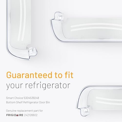 Smart Choice 242126602 Refrigerator Door Shelf Bin, Bottom, Clear