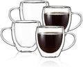 CNGLASS 5oz Espresso Mugs (Set of 4),Double Wall Insulated Glass