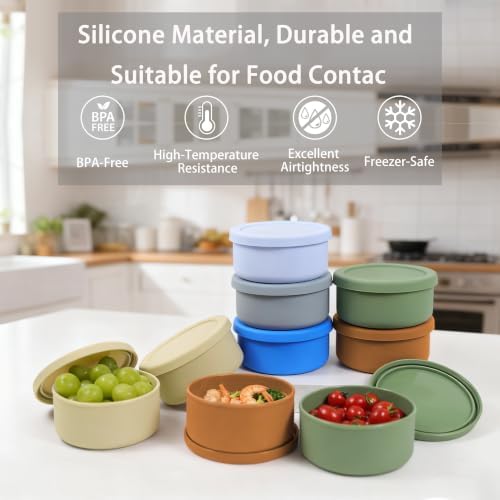 24 fl oz Silicone Airtight Lunch Bowl with Lid, Food Container