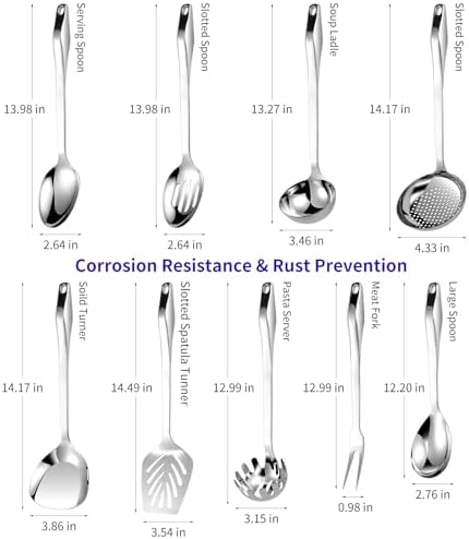 304 Stainless Steel Kitchen Utensil Set, 9-Piece