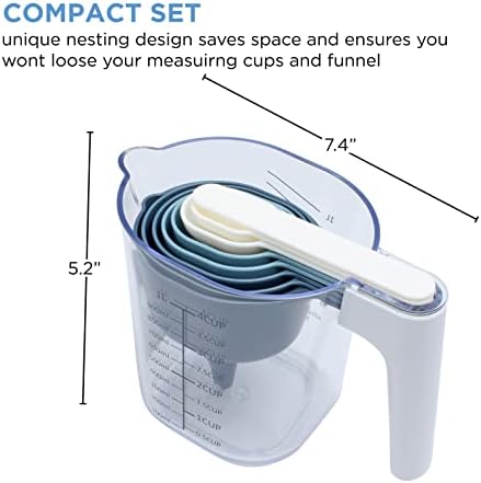 COOK WITH COLOR Measuring Cup Set - 9 PC. Nesting Stackable Liquid