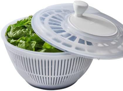 Kitchen Details 2-Piece Salad Spinner Large Capacity Lettuce Spinner Vegetable Washer | 4.75 Liter Produce Dryer | Multi-Use Colander System
