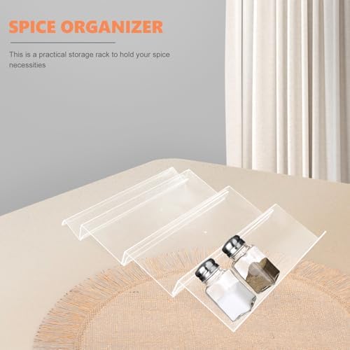 Acrylic Spice Jar Drawer Organizer Rack, Tiered Inclined Storage Tray