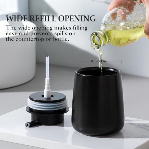 Enra Black Soap Dispenser, Ceramic