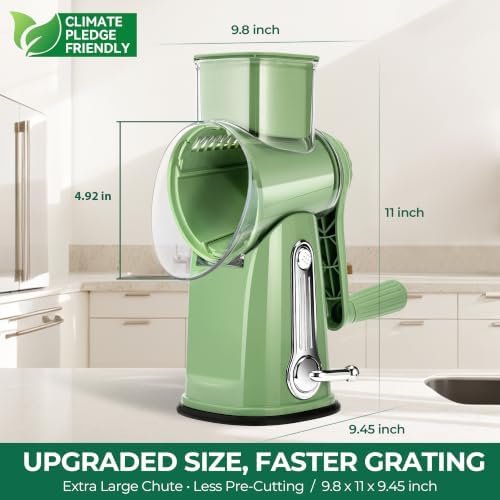 SUSTEAS Rotary Cheese Grater, 5 Blades