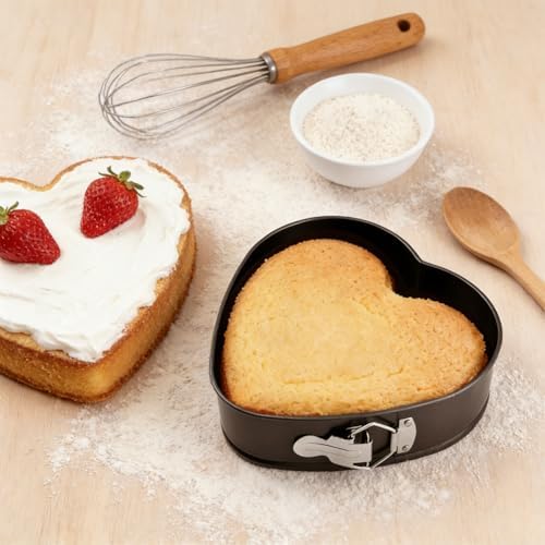 Springform Pan Set of 3 (7,8,9 Inch) - Heart Shaped Leakproof