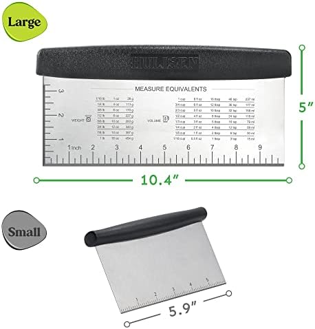 HULISEN 10-Inch Bench Scraper, Stainless Steel Dough Cutter