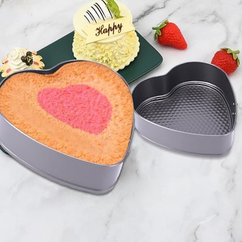 Heart Springform Pan Set, Not-Stick Cheesecake Pans with Removable