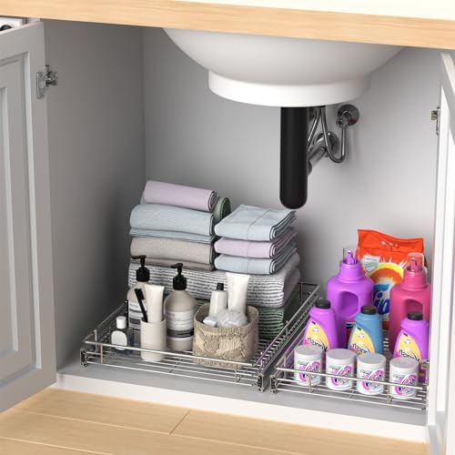 Pull Out Cabinet Organizer, 14.8” Slide Out Kitchen Organizers Storage