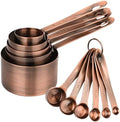 Copper Measuring Cups and Spoons Set, Stainless Steel Measuring Cups