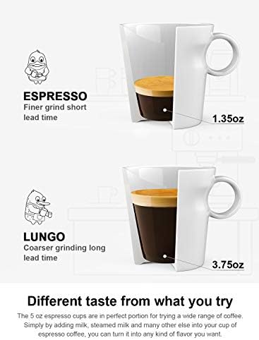 LE TAUCI 5 oz Espresso Mugs, Ceramic Small Stackable Coffee Cups