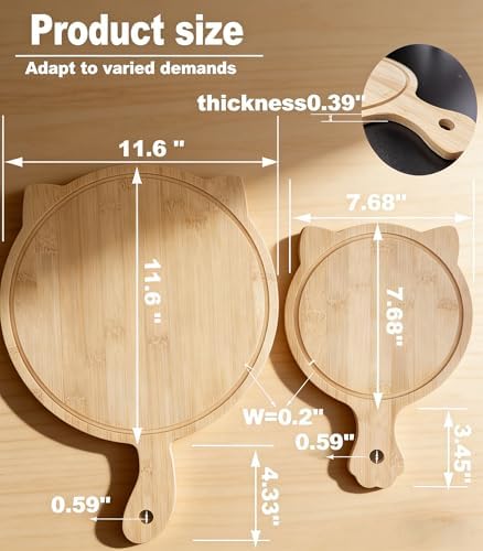 2 Pcs Non Toxic Bamboo Cutting Boards for Kitchen with Juice Groove
