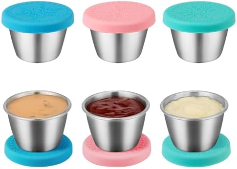 Freshmage 6-Pack 2.4oz Stainless Steel Dressing Container with