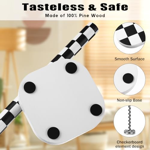 Checkerboard Paper Towel Holder, Black and White