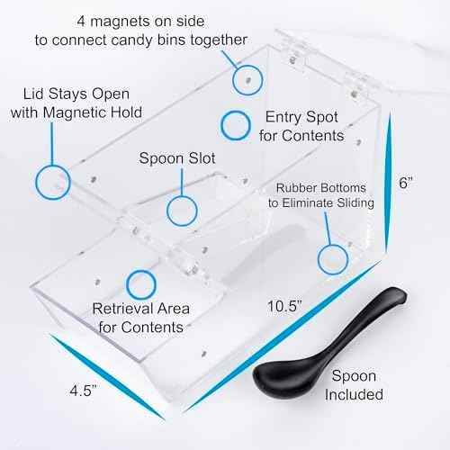 Inevibe Candy Bin Topping Dispenser, Bulk Sprinkle Container with Scoop (1)
