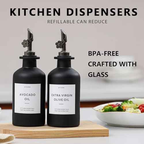 HOMCDALY 12 oz Glass Olive Oil Dispenser