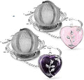 NSTaygate 2pcs Tea Infuser Tea Strainers for Loose Tea Amethyst & Rose
