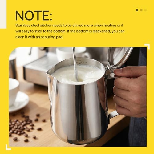 Stainless Steel Pitcher with Lid, 70 oz Metal Measuring Cup with