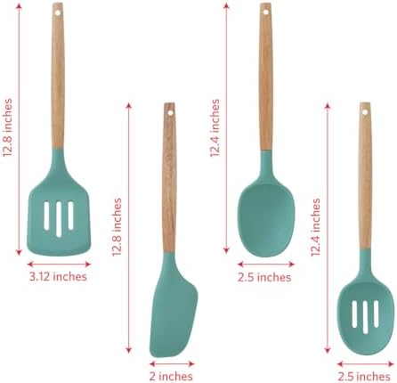 Glad Silicone Kitchen Utensils Set, 8pcs - Nonstick Cooking Tools with