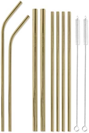DesignWorks Ink Reusable Stainless Steel Straws with Case - Includes