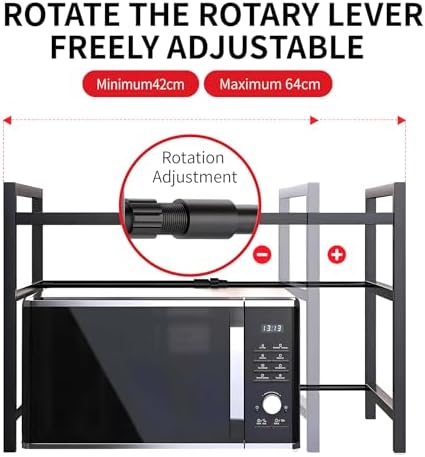 Expandable Microwave Oven Rack, Carbon Steel, 6 Hooks