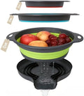 Collapsible Colander Set of 3 with Kitchen Counter Self-draining Base