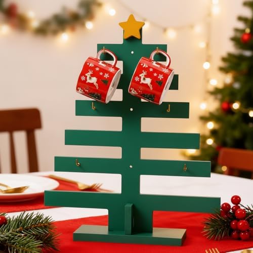 Bokon Christmas Mug Holder Tree Christmas Tree Coffee Cup Holder with