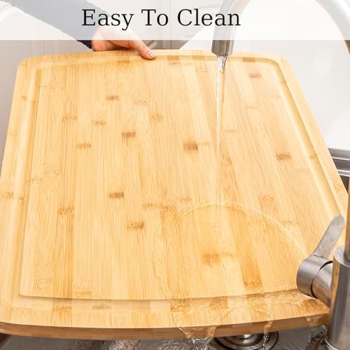 LinTimes Dishwasher Carbonized Large Bamboo Cutting Board - 24"L x