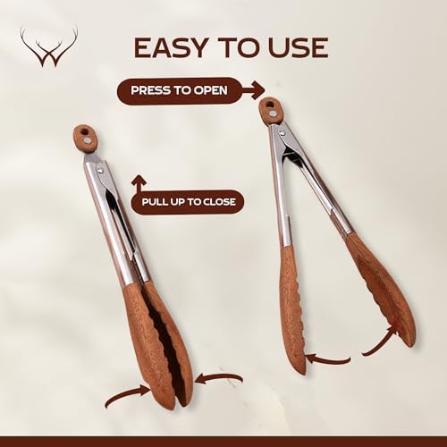 Teak Wooden Cooking Tongs