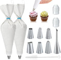 Reusable Piping Bags and Tips Set, 2pcs 16 inch Cotton Pastry Bags and