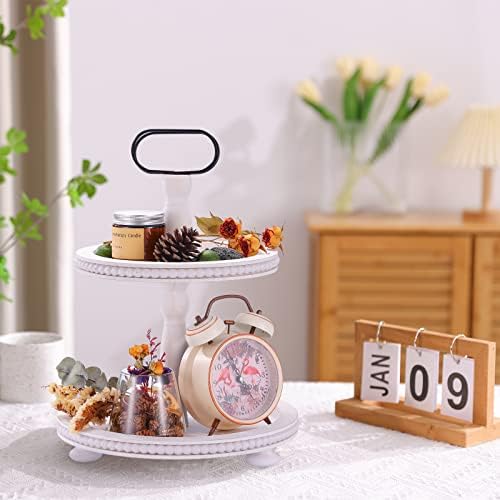 Urban Deco Wooden Decorative Tray Two Tiered Trays Decorations Round