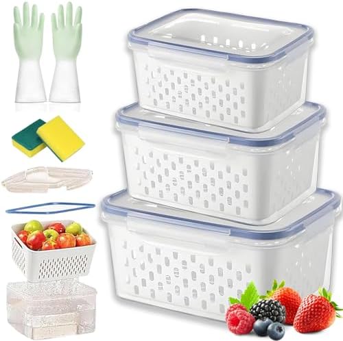 4 in 1 Food Storage Container with Lid, 2026 New Fruit Storage