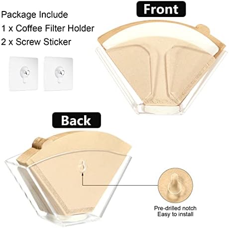 Kamehame Coffee Filter Holder, Wall Mount Coffee Filter Dispenser