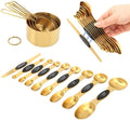 Gold Measuring Cups and Spoons Set, 13 Piece Stainless Steel Measuring