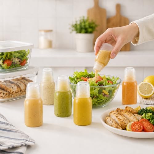 Travel Condiment Containers 6PCS 2 Oz Small Condiment Squeeze Bottles