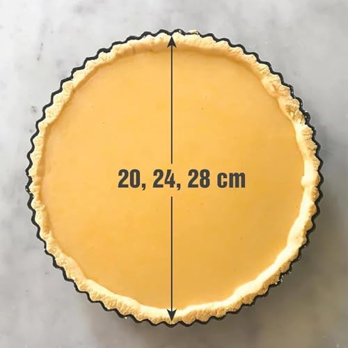 Set of 3 Deep Dish Pie Pan with Removable Bottom - Fluted Carbon Steel