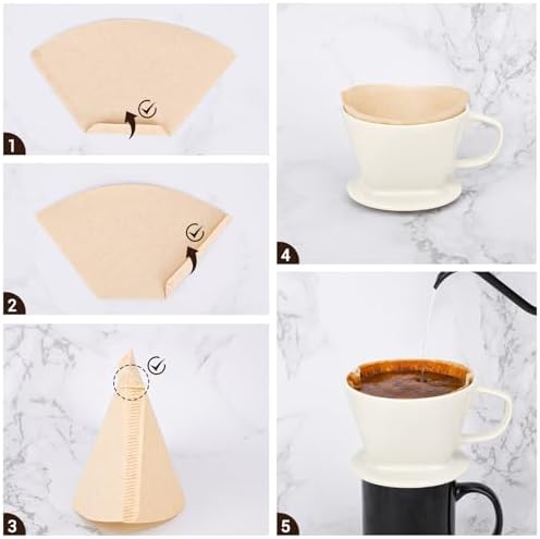 Segarty Pour Over Coffee Maker Set - Single Cup White Ceramic Coffee