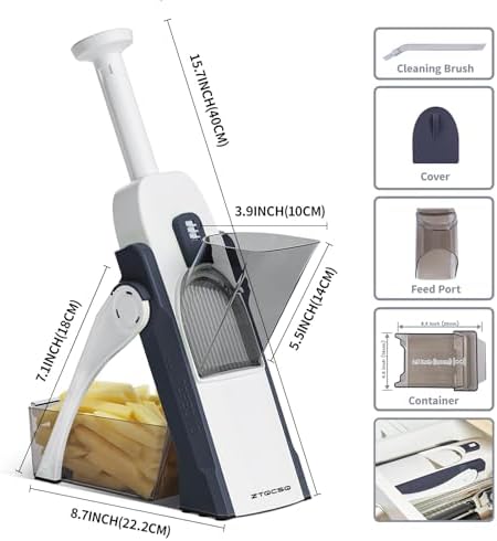 5-in-1 Safe Vegetable Mandoline Slicer, Adjustable Thickness