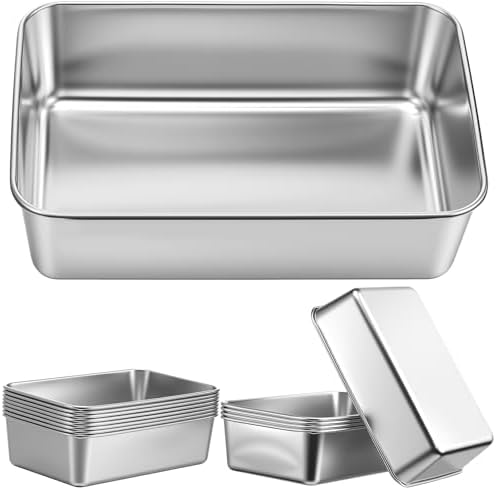 10 Pack Stainless Steel Loaf Pan Set 9 x 5 Inch Bread Baking Pans