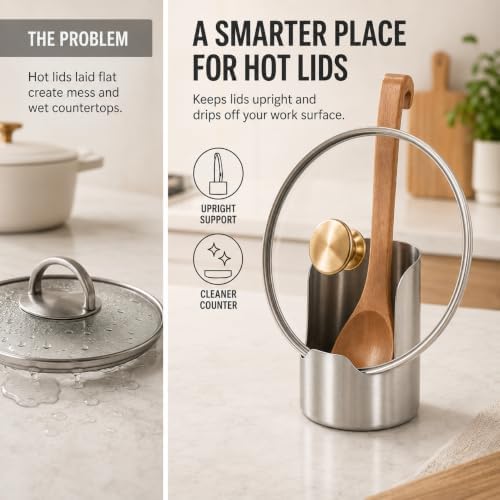 Multi-functional Stainless Steel Utensil Holder, Spoon Rest and Pot