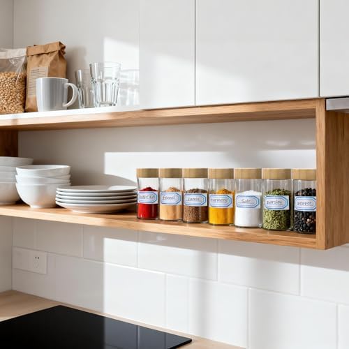 Segarty 3oz Round Spice Containers with Bamboo Shaker Lids, 3 PCS 90ml
