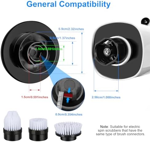 Electric Spin Scrubber Replacement Brush Heads, 7 Pcs Set